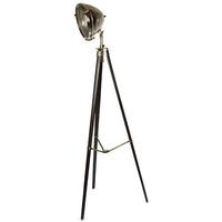 Culinary Concepts Bentley Ribbed Glass and Natural Wood Tripod Floor Lamp