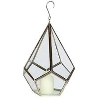 Culinary Concepts Small Nickel Pentagon Glass Candle Holder