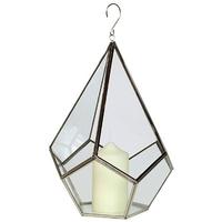 Culinary Concepts Large Nickel Pentagon Glass Candle Holder