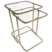 Culinary Concepts Gold Rhombus Nest of 2 Coffee Tables