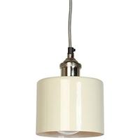 Culinary Concepts Moderne Prohibition Polished Nickel Fitment with Small Cream Cylinder Shade