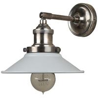 Culinary Concepts Prohibition Antique Silver Straight Wall Fitment with Small Triangular Off-white Metal Shade
