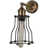 Culinary Concepts Prohibition Straight Antique Brass Wall Fitment with Black Tube Cage