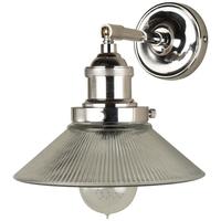 Culinary Concepts Prohibition Polished Nickel Straight Wall Fitment with Small Triangular Ribbed Glass Shade
