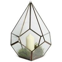 Culinary Concepts Pentagon Brass Glasshouse Small Candle Holder
