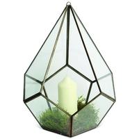 Culinary Concepts Pentagon Brass Glasshouse Medium Candle Holder