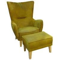 Culinary Concepts Lime Green Romeo Beechwood Leg Chair with Foot Stool