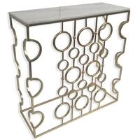 culinary concepts gold galileo glass console table