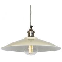 Culinary Concepts Moderne Prohibition Polished Nickel Fitment with Large Cream Shade