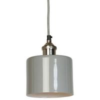 Culinary Concepts Moderne Prohibition Polished Nickel Fitment with Small Grey Cylinder Shade