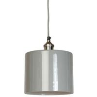 Culinary Concepts Moderne Prohibition Polished Nickel Fitment with Large Grey Cylinder Shade