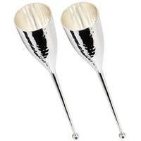 Culinary Concepts Silver Plated Hammered Baseless Flutes (Pair)