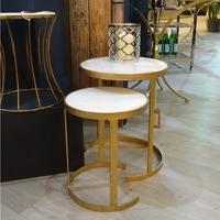 Culinary Concepts Round Marble Iron Table