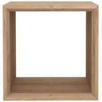 Cube Oak Closed Side Table