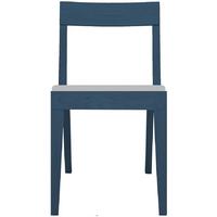 Cubo Blue Dining Chair with Light Grey Upholstered Seat Pad