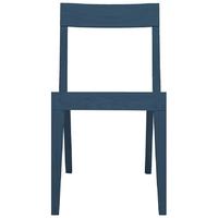 Cubo Blue Dining Chair with Wooden Seat