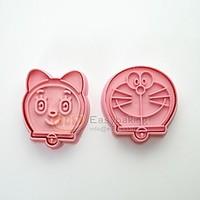 Cute Cartoon Animal 3D Biscuit Mold Doraemon Pokonyan Cookie Cutters and Stamps