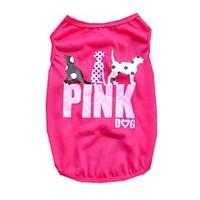 Cute Polyester Pink Dog Pattern Vest for Pets Summer Breathable Dog Clothes