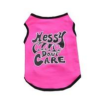 Cute Rose Messy Hair Don\'t Care Cotton Shirts for Pets Summer Dog Clothes