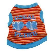 Cute Stripe Sunglasses Green Pink Orange Dog Vest Summer Dog Clothes