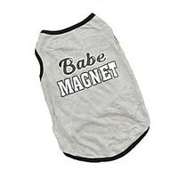 Cute Grey Babe Magnet Shirt Vest Summer Dog Clothes for Pets