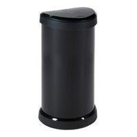 Curver Black Plastic Semi-Circle Touch Top Kitchen Bin
