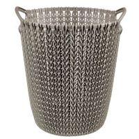 curver knit effect harvest brown plastic circular paper bin 7l