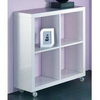 Cube Wheeled Display Unit In White