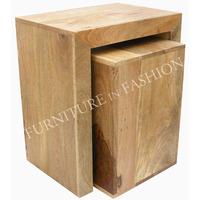 cube light finish set of 2 nesting tables