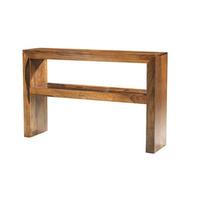 Cube Sheesham Console Table with Shelf