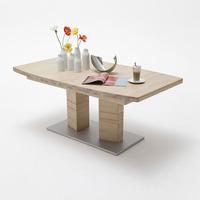 Cuneo Extendable Dining Table Boat Shape Large In Bianco Oak