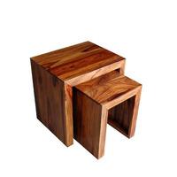Cube Sheesham Nest of 2 Tables