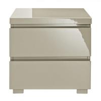 Curio Stone High Gloss Finish 2 Drawer Bedside Cabinet