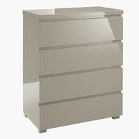 curio stone high gloss finish 4 drawer chest