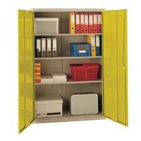 cupboard large volume light grey bodyyellow doors