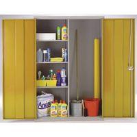 CUPBOARD - LARGE UTILITY LIGHT GREY BODY/YELLOW DOORS