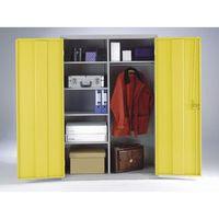 CUPBOARD - LARGE WARDROBE LIGHT GREY BODY/YELLOW DOORS