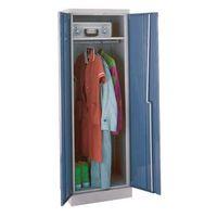 cupboard clothes light grey with blue doors