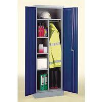 cupboard clothes coat rail light grey with blue doors