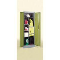 cupboard clothes coat rail light grey with green doors