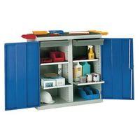 cupboard tool double door with 4 shelves 2 drawers blue dr