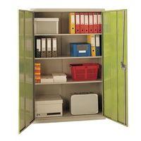 CUPBOARD - LARGE VOLUME LIGHT GREY WITH GREEN DOORS