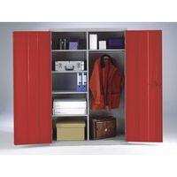 cupboard large wardrobe light grey with red doors