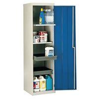 cupboard utilty dgrey doors with 2 shelves 2 drawers