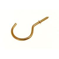 cup hook 50mm to shoulder total length 70mm brass plated eb pack 500 