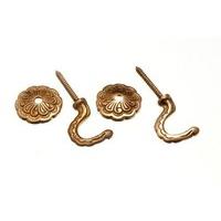 curtain tie hold back hooks rosette and plate solid brass 8 pairs 