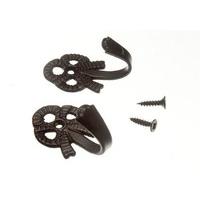 Curtain Tie Back Hold Back Hook Small Bow 45MM Black + Screws ( 50 pairs )