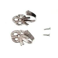 curtain tie back hold back hook small bow 45mm chrome screws 20 pairs 