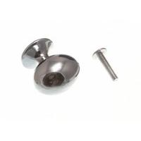 Cupboard Door Pull Handle Oval Knob Chrome 28MM with Screws ( pack of 200 )
