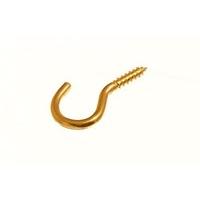 Cup Hook Screw in Unshouldered Total Length 25MM Brass Plated ( pck 2000 )